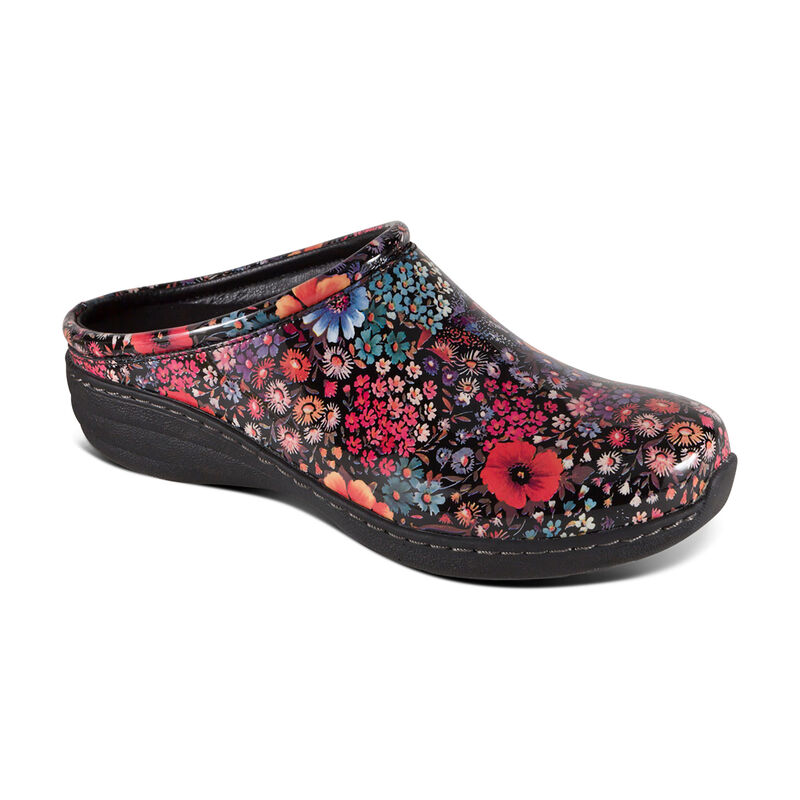 Aetrex Womens Robin Slip Resistant Clogs Flower Power - 4gHoqDJUV